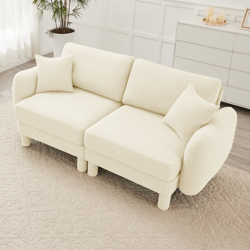 Canapé-lit 2 places en tissu Boucle, Beige