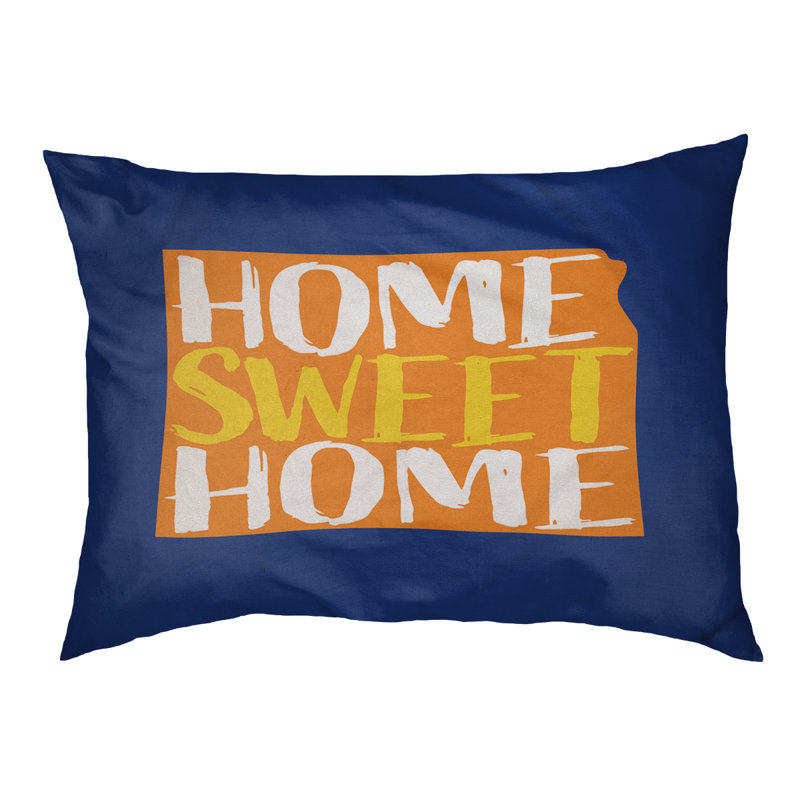Oreiller pour chien d’intérieur doux kansas home, Grand (l 50 po x P 40 po x H 7 po), Marine / orange