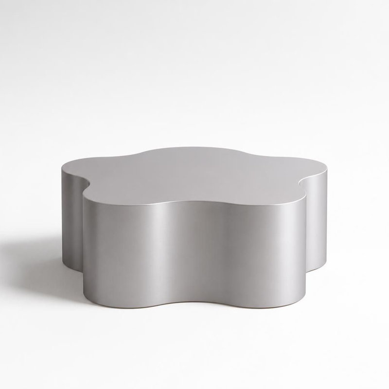 Table basse en acier inoxydable en forme de couronne, table de salon robuste, table de cocktail résistante aux égratignures et à la rouille