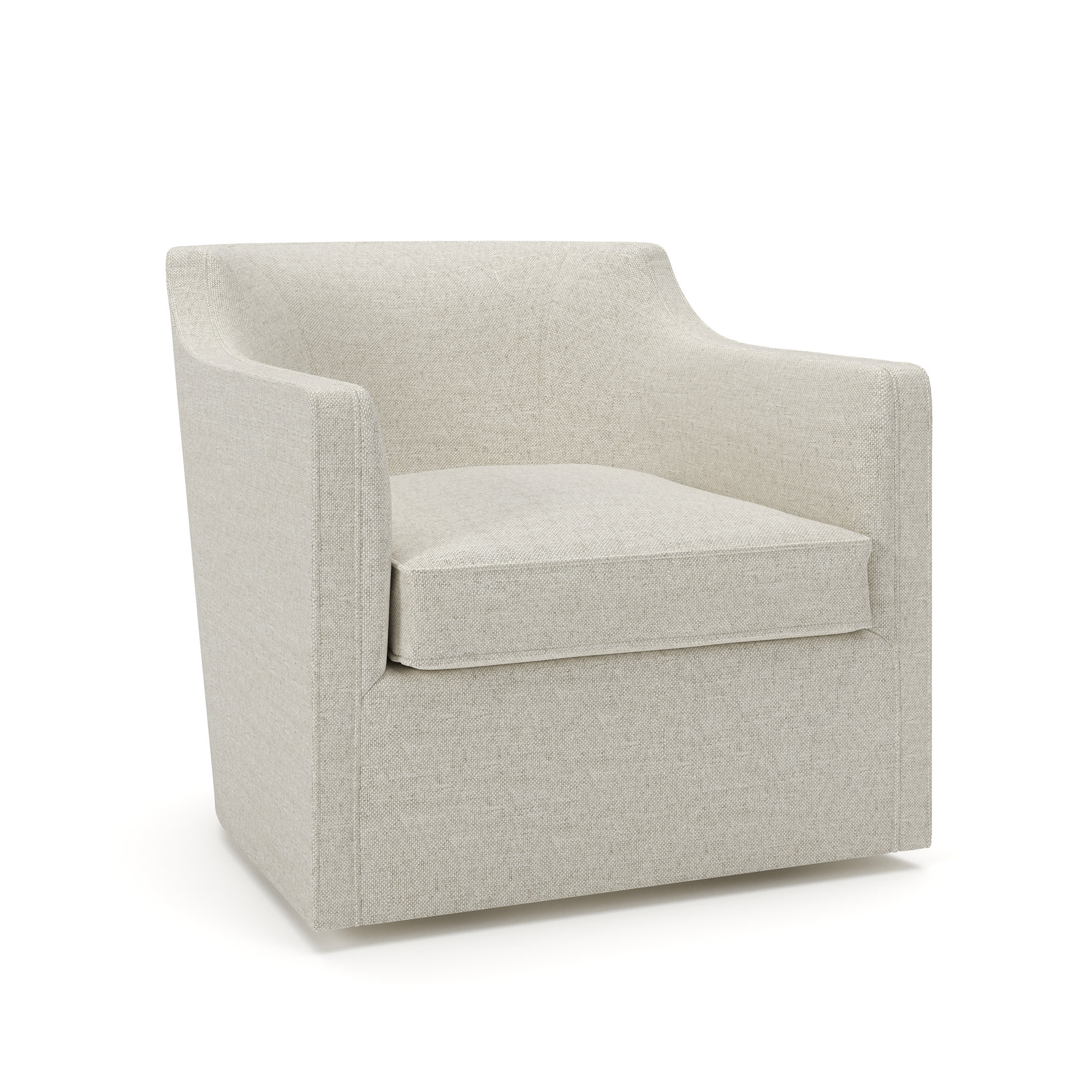 Marietta Upholstered Swivel Armchair, Macarena Light Gray Canvas