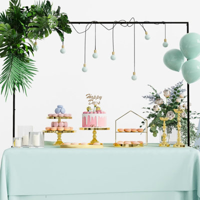 Support de tringle à suspendre au-dessus de la table avec pinces pour arche de table réglable en métal de 13 à 42 po de hauteur et de 29 à 98 po de longueur pour la décoration de Noël