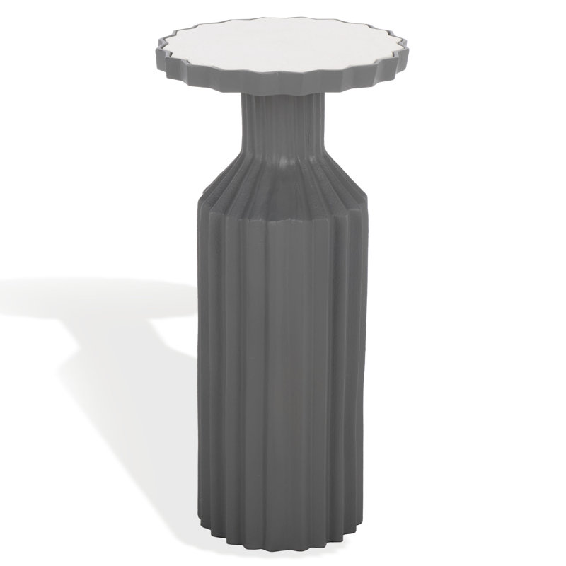 Table d'appoint Cindylyn, Gris/blanc