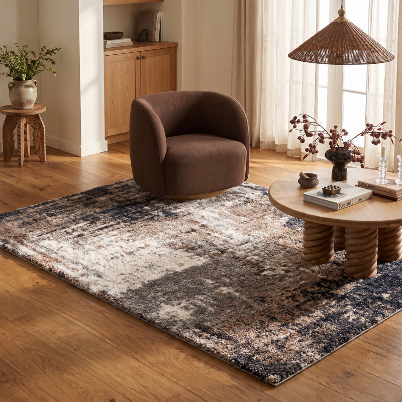 Gonvick Abstract Indoor Rug, Rectangle 3'9" x 5'6"