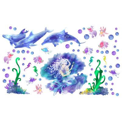 Décalcomanie murale sirène dauphins mutli-pak