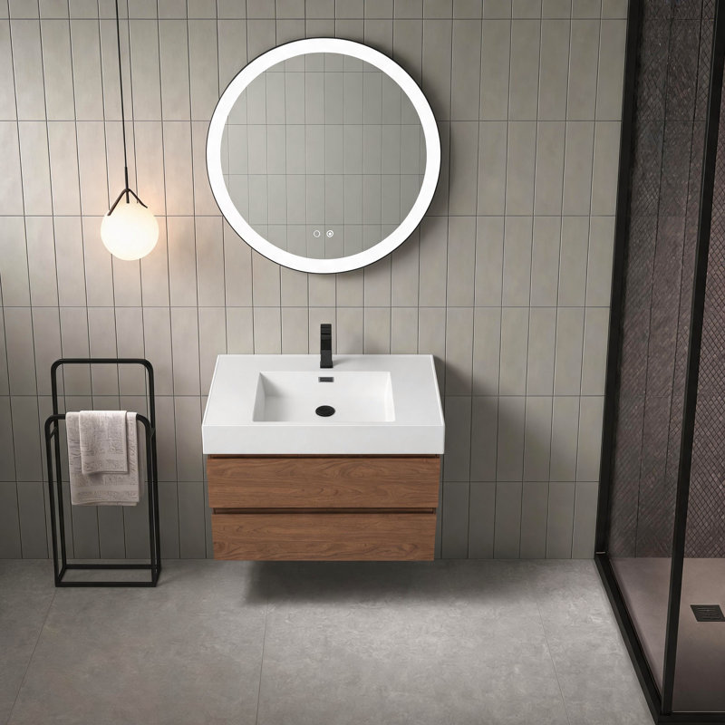 Meuble-lavabo flottant épais de 24 po (RTA), Chêne brun, 36"