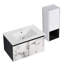 Meuble-lavabo mural avec lavabo en céramique et armoire latérale et portes à fermeture douce, armoire combinée-1289210934