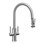 Industrial 2-Handle Lever Spray Angled Spout Pull-Down Kitchen Faucet