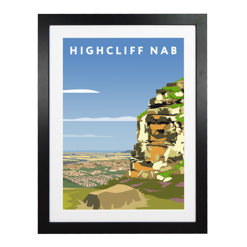 Highcliff Nab by Richard O'Neil - Print, Black Wood Frame, 43.5 cm H x 33.5 cm W x 2.2 cm D
