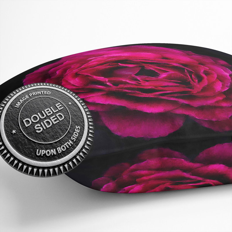 Carnation Painting Cushion with Filling, 55cm H x 55cm W x 20cm D