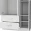 Armoire armoire 71 po, 4 portes, tringle, 3 armoires, 6 tablettes, blanc