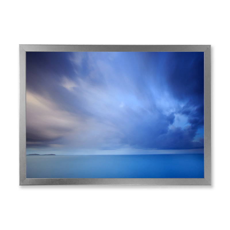 «Vibrant Panoramic Storm Cloud», reproduction sur toile, H 8 po x l 12 po x P 1 po, Cadre de coin argenté fermé