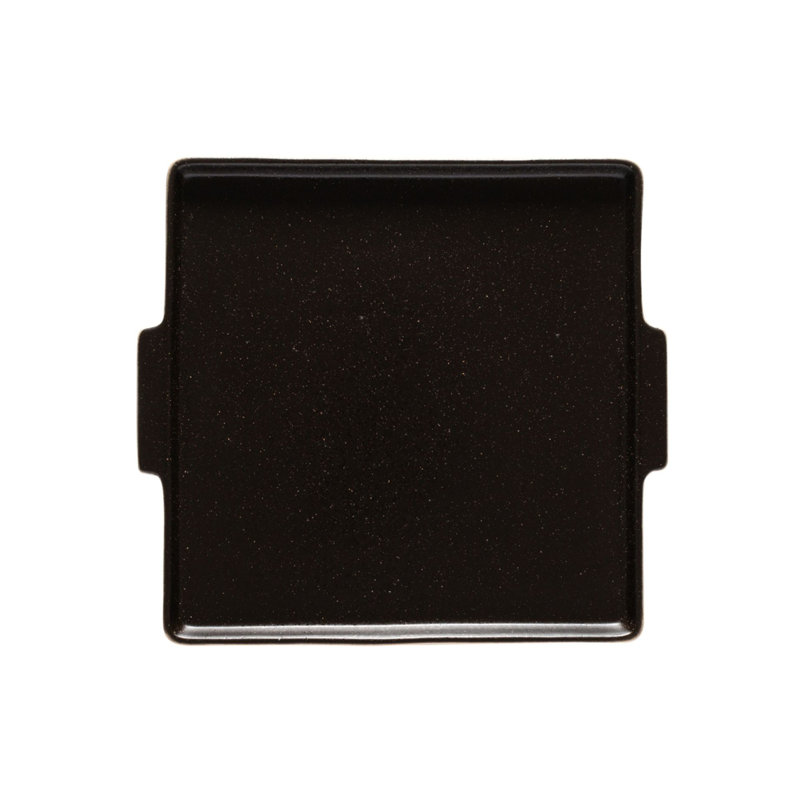 Nótos Stoneware Platter, 0.75" H x 8.75" W x 8" L, Latitude Black