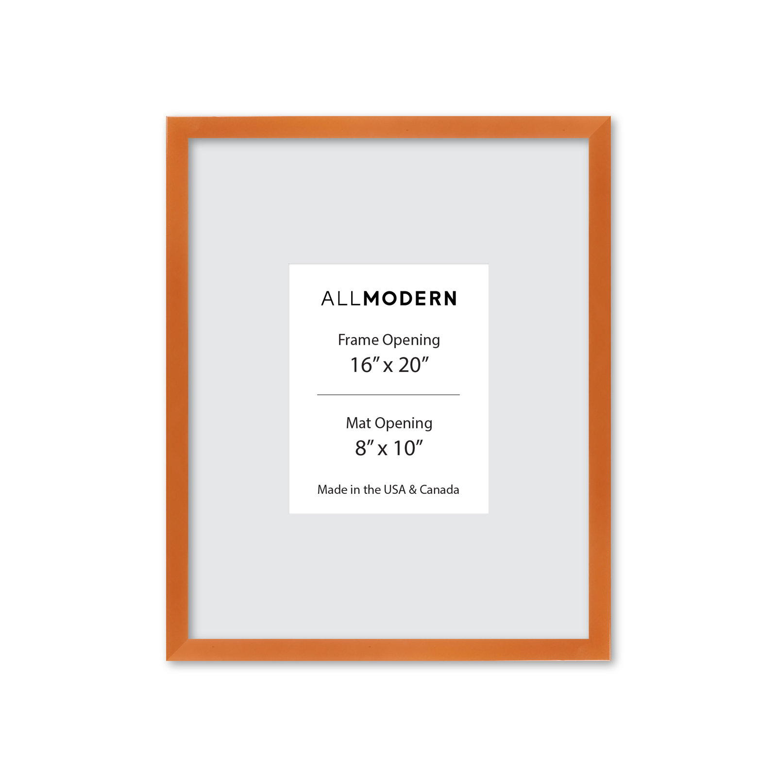 Willin Solid Wood Picture Frame with Mat, Weathered Zinc, 17.75" W x 21.75" H