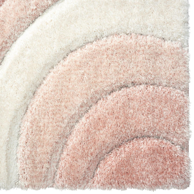 Tapis rose à motif géométrique Koo, Rectangle 8 pi x 10 pi