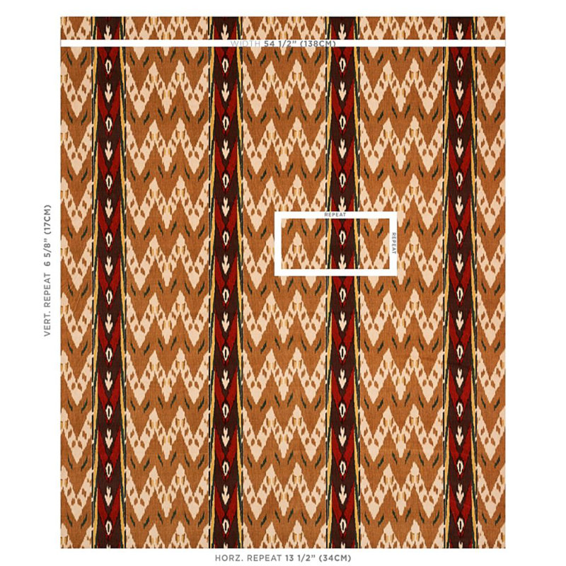 Samar Ikat Velvet Fabric, Gold