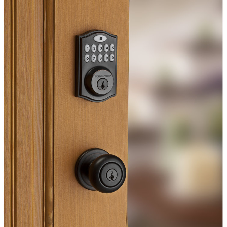 Z-Wave SmartCode Venetian Bronze Single Cylinder Electronic Deadbolt featuring Milan Hall/Closet Lever