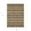 Tapis intérieur / extérieur lavable quadrilobe brun et taupe 5 pi x 8 pi