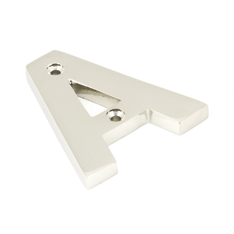 7.8cm H Metal House Letter, A, Polished Nickel