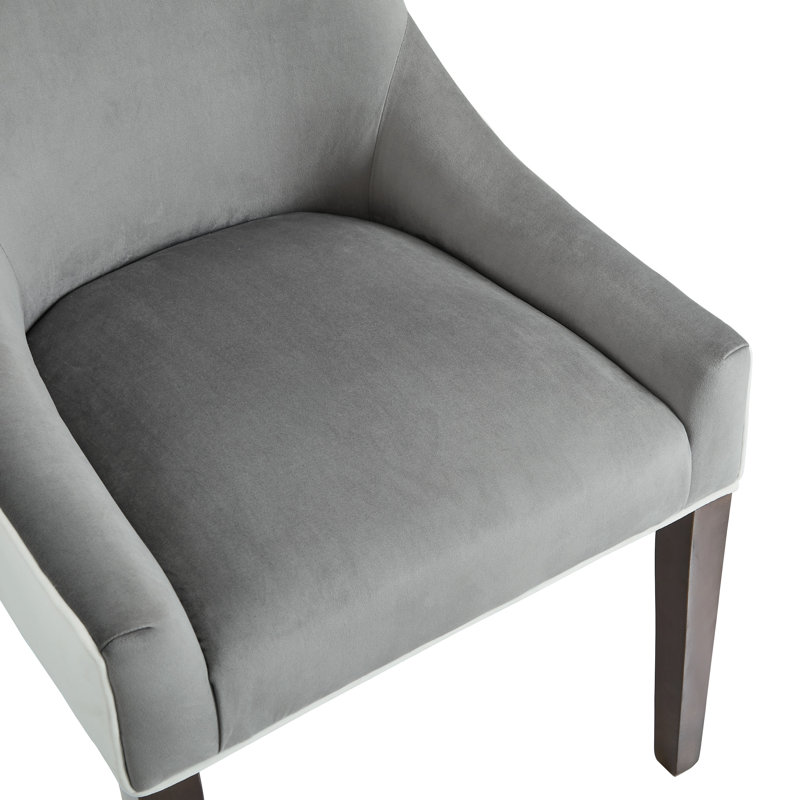 Élégante chaise rembourrée de couleur fumée avec coussin rembourré en tissu et en mousse