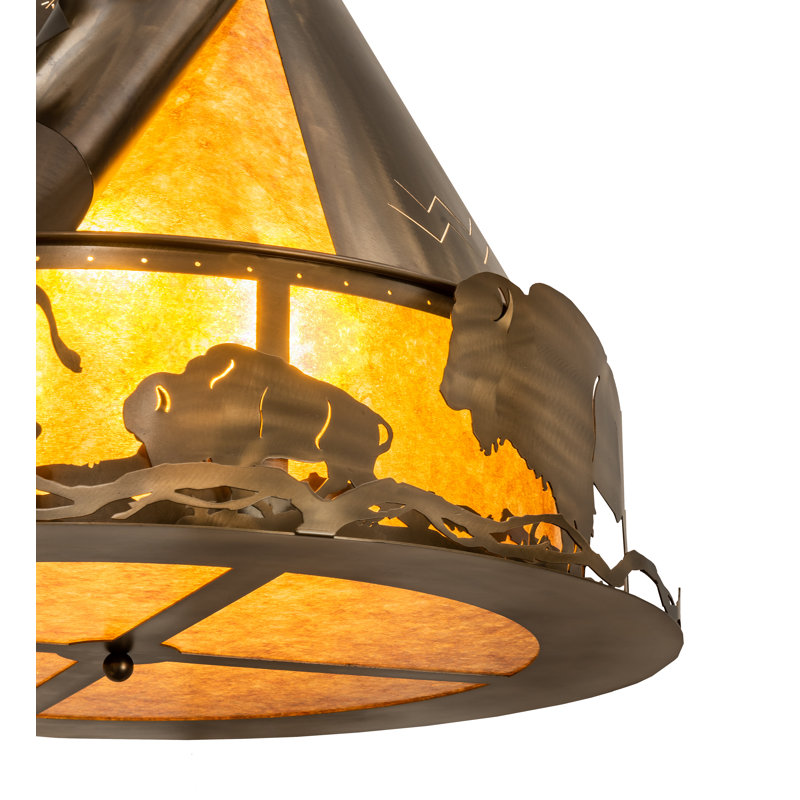Luminaire suspendu conique unique à 8 lumières