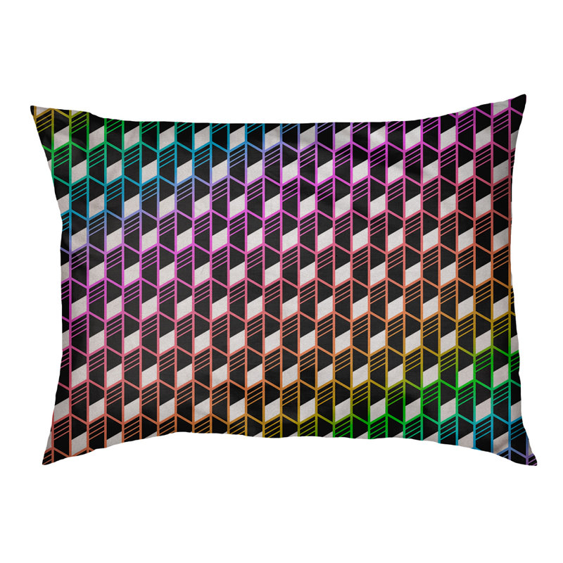 Coussin pour chien Byrge, Très grand (l 52 po x P 42 po x H 17 po), Orange / olive / rose