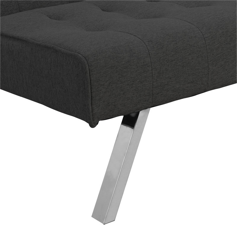 Canapé-lit futon convertible en bois, Tissu noir