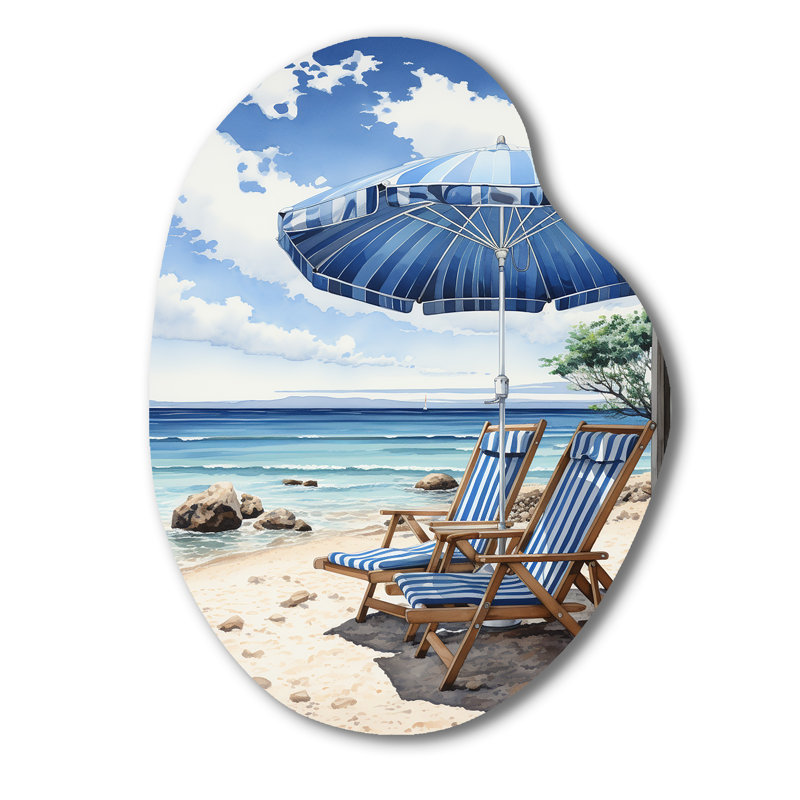 «Mannion Beach Sandy Escape Pointillism I», reproduction de sculpture murale asymétrique en métal de forme côtière unique