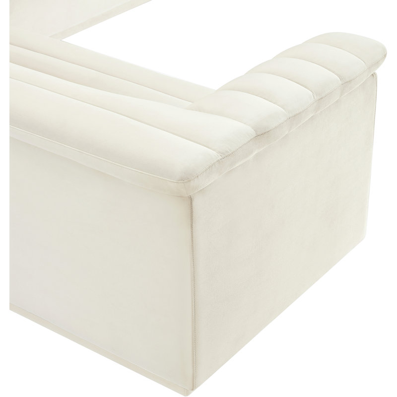 Canapé modulaire rembourré 148 po Iyaunna, Velours crème