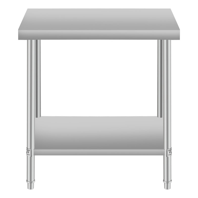 Table de travail commerciale 24 po x 18 po pour la cuisine et la cuisine en acier inoxydable avec tablette inférieure