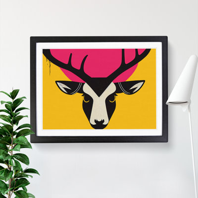 XH1022-598X An Electrifying Stag Deer Pop Art 1 Piece Single Picture Frame Painting