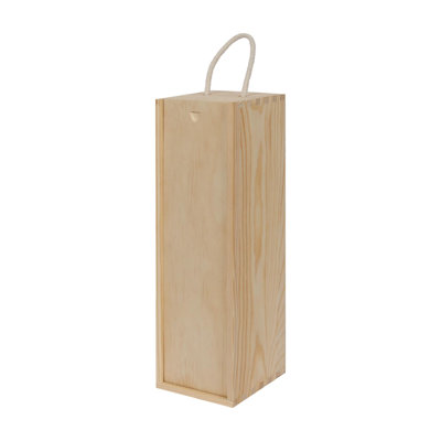 Harbour Housewares Wooden Wine Box - Single Bottle - Natural