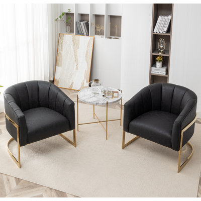 Fauteuil demi-tonneau rembourré l 30 po Romy