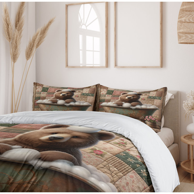 Rustic Duvet Cover, California King Duvet Cover + 2 Standard Shams