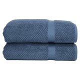 Serviette de bain en coton à chevrons