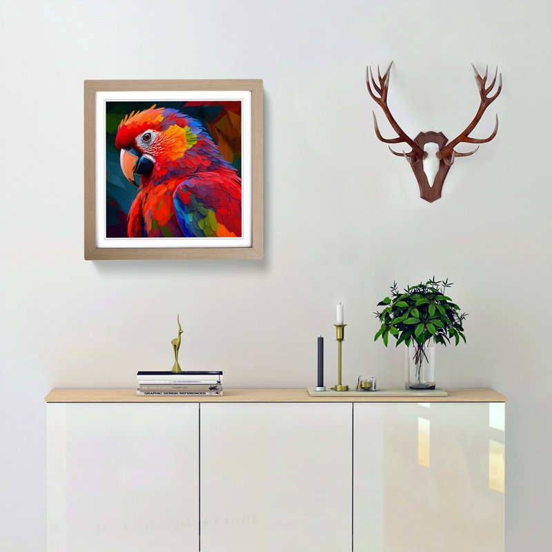 Parrot Fauvism - Framed Print, Oak