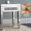 Table de bout en miroir moderne avec lumière DEL et tiroir, table d'appoint en diamant écrasé avec base rectangulaire pour salon, chambre à coucher et bureau, argent-786566902