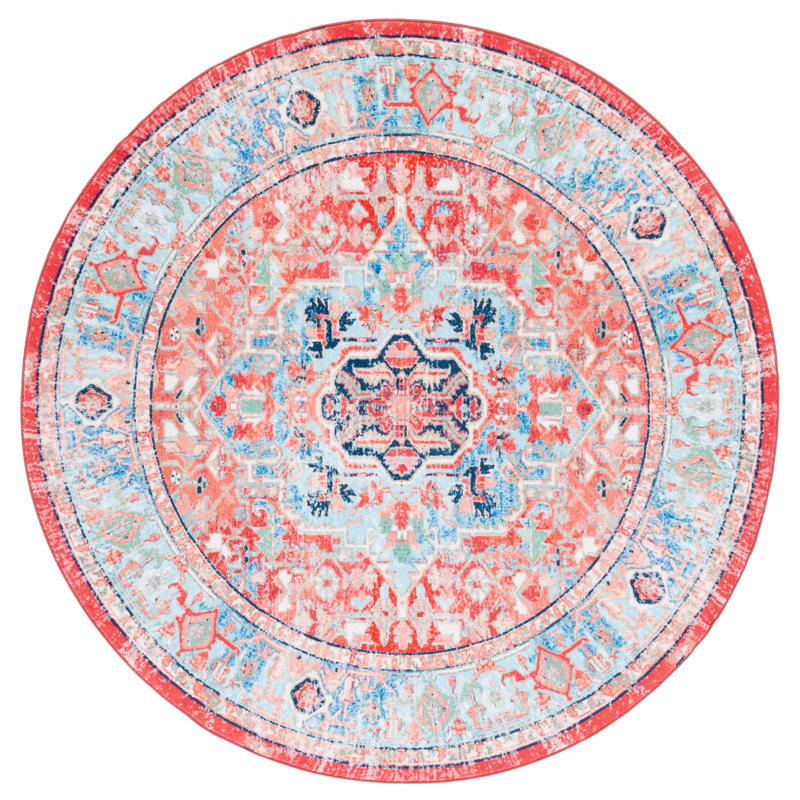 Riviera Performance Machine Washable Oriental Rug, Round 6'7"