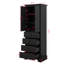 Armoire de rangement autoportante avec 2 portes, tablette réglable, 4 tiroirs, armoire de rangement pour salle de bain, panneau de fibres à densité moyenne-809368958