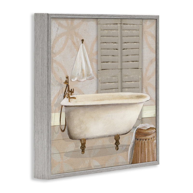 «Neutral Bath Rustic», dessin par Carol Robinson, Estampe numérique Farmhouse, H 12 po x l 12 po