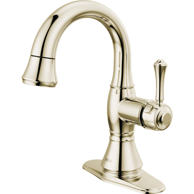 Robinet pour salle de bain à un trou Cassidy, robinet d'évier pour salle de bain à poignée simple Cassidy, Nickel poli