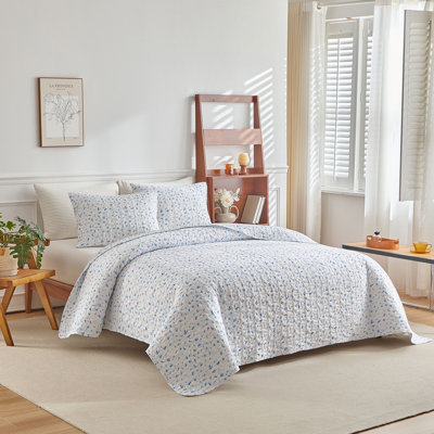 Ensemble de courtepointe 3 pièces toutes saisons en microfibre Cottagecore