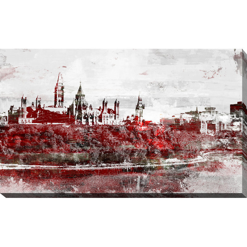 Reproduction d’art graphique sur toile tendue parliament hill, ottawa, H 36 po x l 60 po
