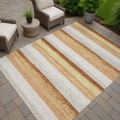 Machine Washable Indoor/Outdoor Chantille ACN2707 Stripes Rug