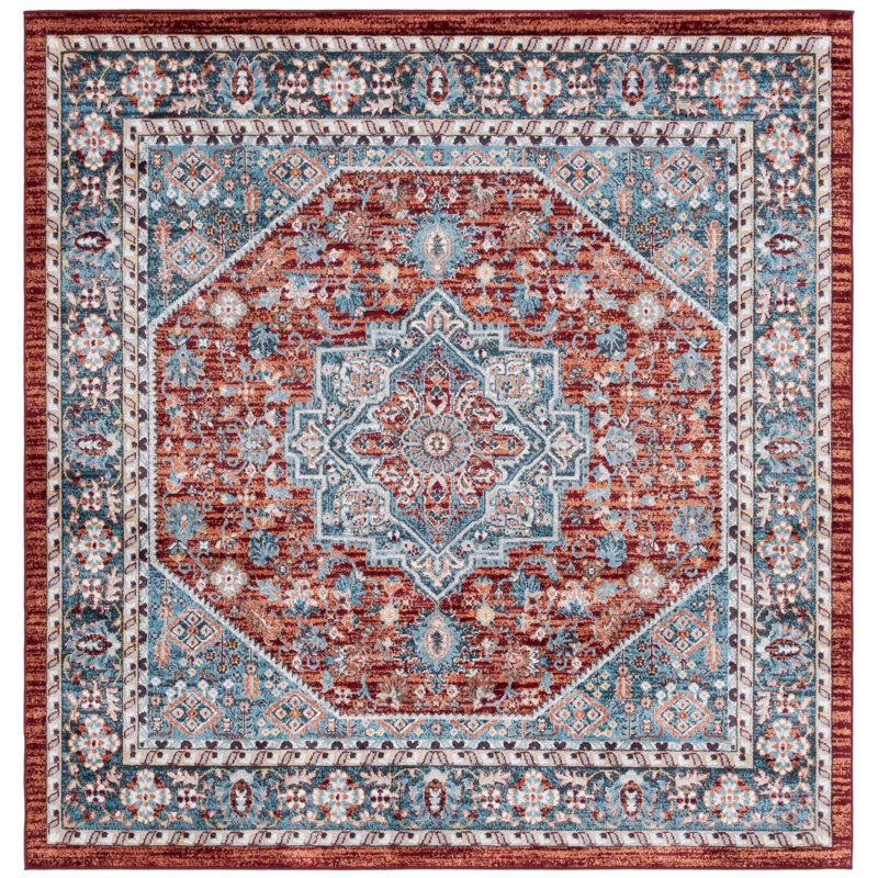 Bayside Performance Machine Washable Oriental Rug, Square 6'7"