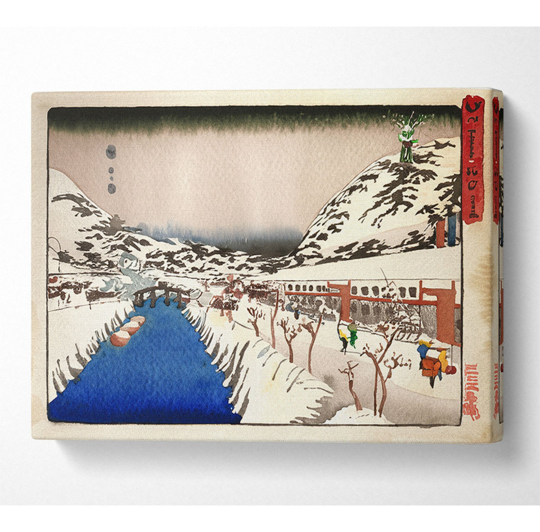 Hiroshige Ansicht eines Kanals im Schnee - Kunstdrucke auf Leinwand