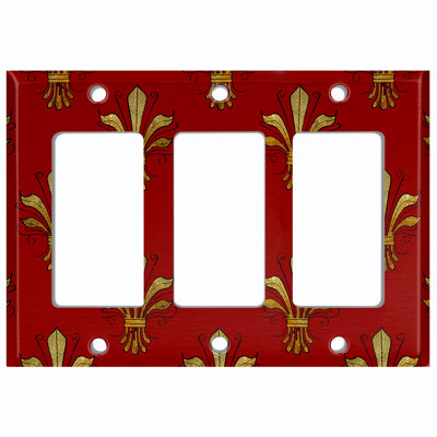 Patterned 3 - Gang Toggle Light Switch Standard Wall Plate