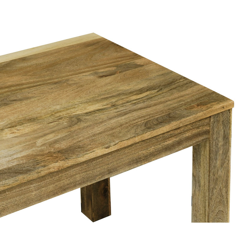 Munnar Solid Wood Top Metal Base Dining Table, Light Mango, 76cm H x 175cm W x 90cm D