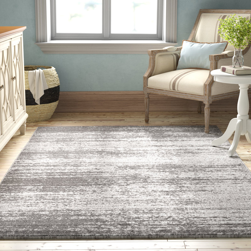 Tapis gris Croslin, Rectangulaire 5 pi 3 po x 8 pi