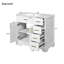 Meuble-lavabo de luxe 36 po avec lavabo en céramique, portes à fermeture douce, 4 tiroirs à fermeture douce et durable, 1 tablette réglable, structure moderne en bois massif