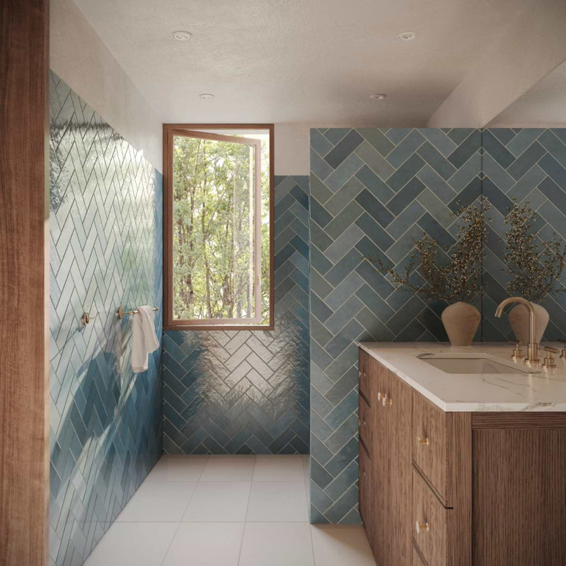 Portmore 3x8 Glazed Ceramic Tile, Turquoise